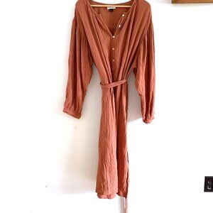 Cotton Gauze Long Sleeve Midi Dress - Universal Threads - XXL